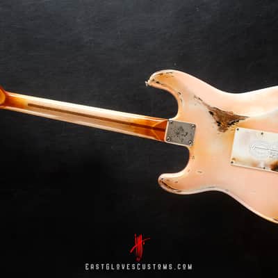 Fender Stratocaster Shell Pink Heavy Aged Relic by East Gloves Customs image 14