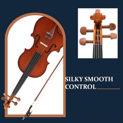 1/4 Violin Solidwood Violin with Strings, Bow, Rosin, Tuner, Shoulder Rest & Lesson Book – Ideal for Beginners image 2