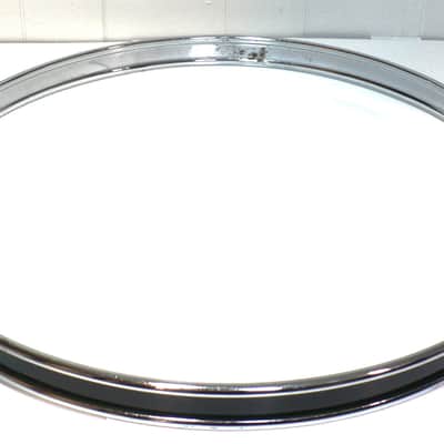22" Bass Drum Hoop / Chrome with Black Wrap Inlay image 3