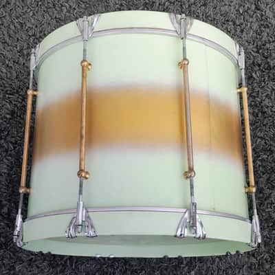 30's Ludwig Mint/Gold Duco 2PC (26"x10" BD + 15"x12" Brass Tube Lug FT) Drum Set image 19