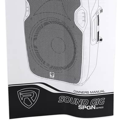 (2) Rockville SPGN128 12" Passive 1200w DJ PA Speakers+LED Stands+Remote+Cables image 3