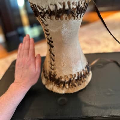 Handmade Hand Drum 1990’s - Goat Skin image 5