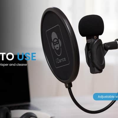 iDance Professional Microphone Pop Filter Shield, Wind Pop Screen with Flexible 360 Degree Gooseneck Clip Stabilizing Arm for Vocal Recording and Live Broadcasting image 7