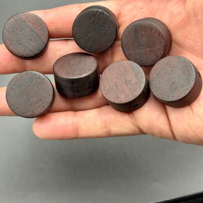 **Price per knob (please send me a DM if you need more) ** - Handmade Authentic Brazilian Rosewood Wood Volume/Tone Knobs | 6mm Bored Center image 2
