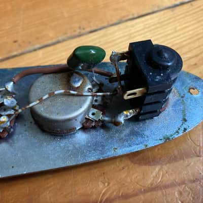 1970s Vintage Satellite Jazz Bass Guitar Control Plate image 5