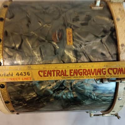 Ludwig&Ludwig 12x14 tack bottom ton drum 1920s - Black Diamond Pearl BDP image 4