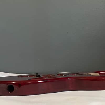 Made in USA KNE Charvel Pro Mod So Cal Style Red Stain Mahogany Guitar Body Floyd Ready Truss Wheel Cutout image 23