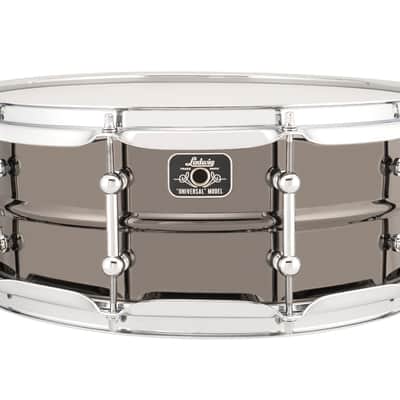 Ludwig Universal Metal 5.5x14" Black Brass Snare Drum Chrome-Plated Triple Flange Hoops | NEW Authorized Dealer image 1