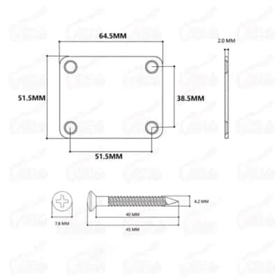 Black Ibanez Guitar Neck Plate For GAX,GIO,RG Series image 3