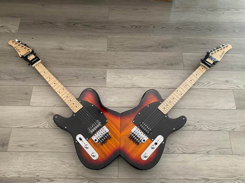 Sawtooth Michael Angelo Batio Double-Guitar with Floyd Rose 2021 Sunburst image 1