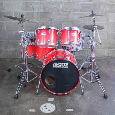 Ayotte 80s "Ray Era" Red Gloss One-Way Shade 5-Piece Drum Kit (22/16/14/13/12) image 4