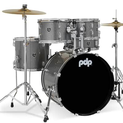 PDP Center Stage Silver Sparkle 5pc Kit Hardware Cymbals & Throne Included (PDCE2015KTSS) image 2