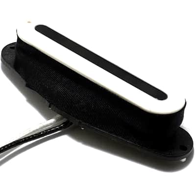 Dragonfire Phat Rail Single, Passive & Ceramic, Responsive Wide Strat Rail Pickup ~ White + Black Rail image 1