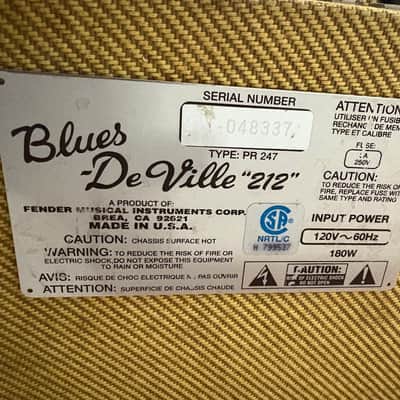 Fender Blues Deville 212 1990's 2 Channel 60W Amplifier image 8