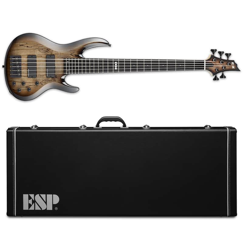 ESP E-II BTL-5 Black Natural Burst 5-String Electric Bass Guitar + Hard Case BTL5
