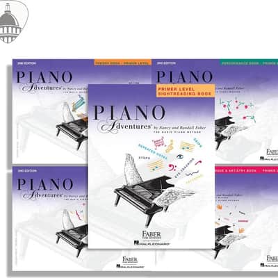Faber Piano Adventures Primer Level Bundle- Lesson, Performance, Technique & Artistry, and Theory Books 5 in 1 Package