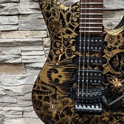 Lag Akane 200 CUSTOM GOLD SKULL Al’s Art Desing 2026 - Gold & Black image 5
