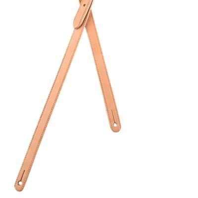 Genuine Gretsch Logo Vintage Leather Adjustable Guitar Strap (Natural) image 2