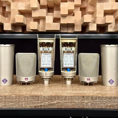 Vintage Neumann U 87 Condenser Microphone Stereo Pair. Close SN. Great Shape U87 1982 Z 48 Shock Mount image 13