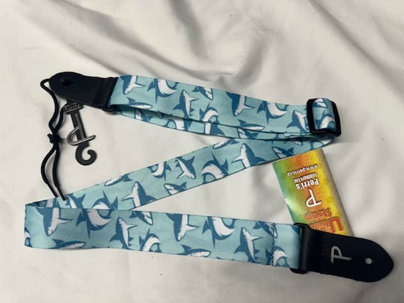 Perri’s Leathers 1.5" Polyester Ukulele Strap Shark Pattern - UKLPCP-7791 image 1