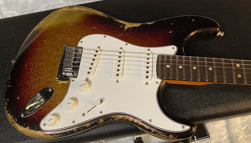 NEW! Fender Custom Shop Custom Deluxe Stratocaster Heavy Relic - Ash Body - 3-Tone Sunburst Sparkle - Matching Peg Head - Authorized Dealer - 7.9 lbs - G05871 image 1