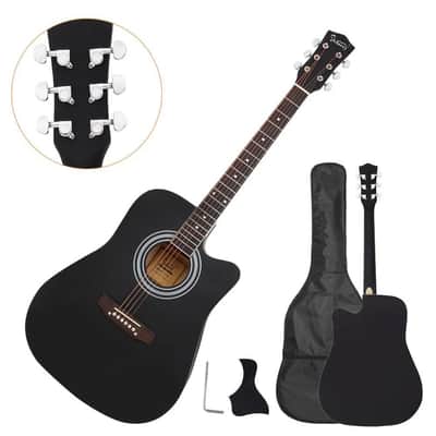Have one to sell? Sell one like this Sell something else  Share Glarry 41" Full Size Adult 6 Strings Cutaway Folk Acoustic Guitar With Bag Black image 1