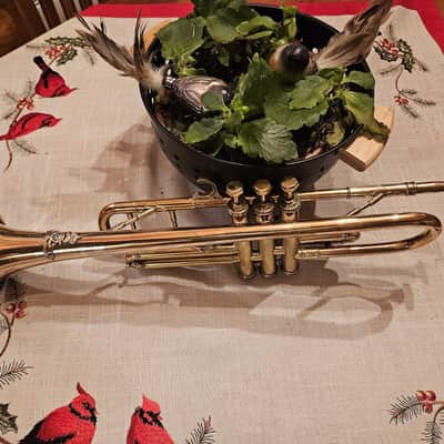Bb trumpet with emblem of British Royal Artillery image 2