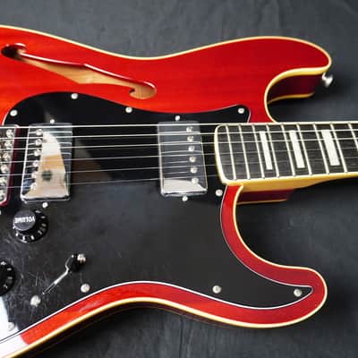 Rare Fender Japan Stratocaster Thinline ST/HO/2H 2012  Cherry Semi-Hollow F-Hole MIJ image 8