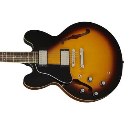 Epiphone ES-335 Left Handed Semi-Hollowbody Guitar - Vintage Sunburst image 4