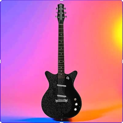 Danelectro 59M NOS+ Electric Guitar - Black Metal Flake, Lipstick Pickups, Vintage Style image 4