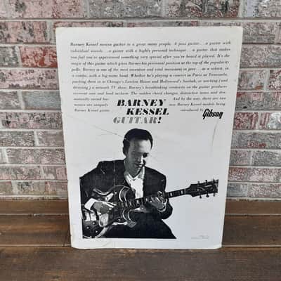 Vintage Circa 1961 Gibson Barney Kessel Guitar Countertop Dealer Display Sign! Rare, Original Music Store Advertising! image 1
