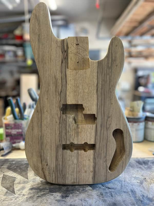 Madlad Instruments Exotic Black Limba PJ-Route Precision Bass PBass Body (sourced and made with pride in north Texas) - Unfinished image 1