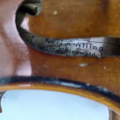 Karl Knilling 1799 4/4 Mittenwald Germany Violin Vintage 50s-60s +Aubert Bridge image 13