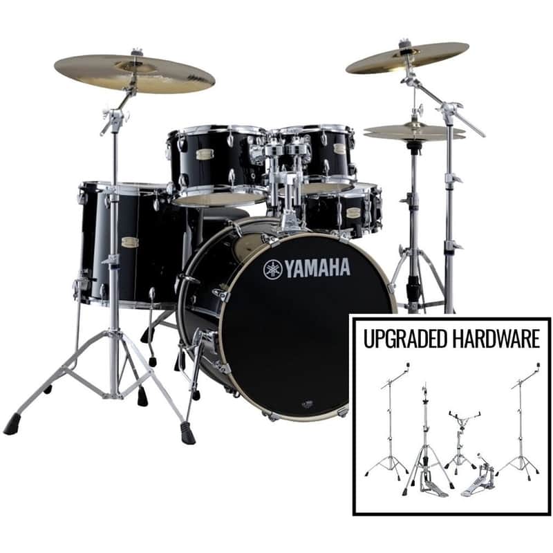 Yamaha SBP2F50 Stage Custom Drum Shell Kit, 5-Piece, Raven Black, with Hardware Pack image 1