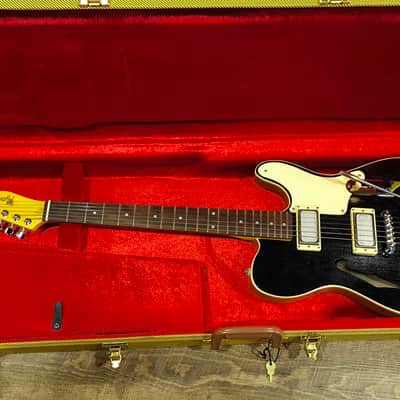 MyDream Partcaster Custom Built - Black Thinline Silver Foil PAF image 5