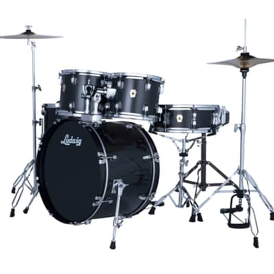 Ludwig Accent Fuse 5PC Drum Set W/Hardware & Wuhan Cymbals, 20" Bass Drum, Moon Dust image 2