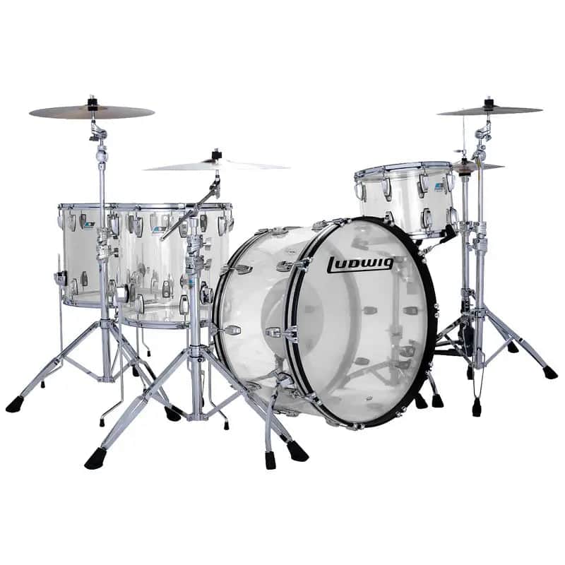 Ludwig Vistalite 4pc Zep Drum Set Clear image 1