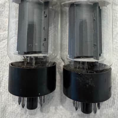 6LGGC Matched Pair Vintage Fender branded GE silver top power tubes, tested good. image 2