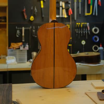 Batiksoul Guitars No.#126 - Parlour Crescentia Moon Flamed Mango ( Hybrid Bracing ) image 11