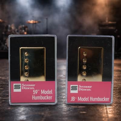 Seymour Duncan sh-4 jb Bridge / sh-1n 59 neck Gold Humbucker Pickup Set new