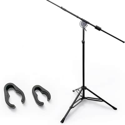 Heavy Duty Microphone Boom Stand with Weighted Tripod Base | 80.5-inch Height Overhead Mic Stand | 65.5-Inch Boom Arm Stand | Shotgun Video Mic Stand | All Metal Construction image 1