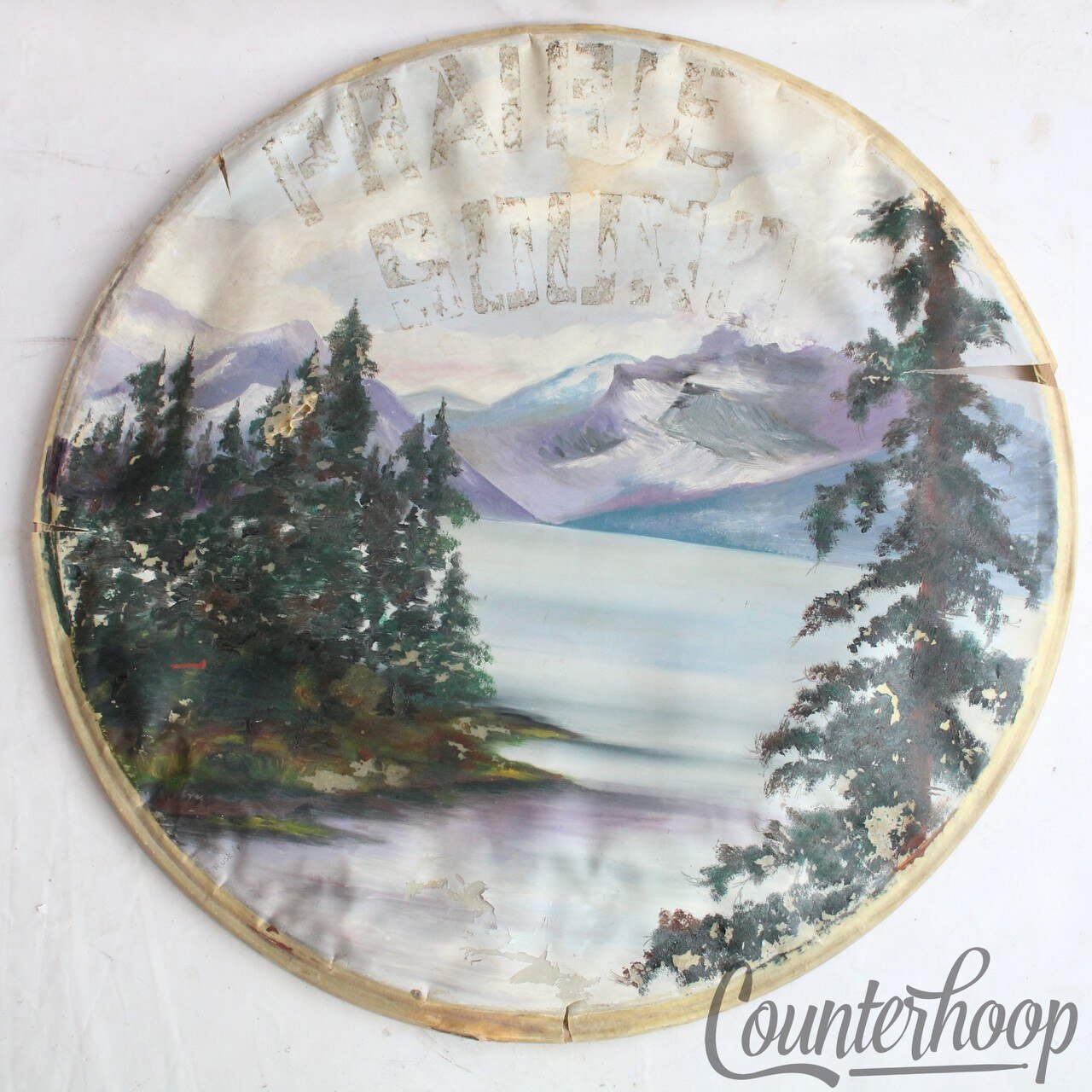 Ludwig 24"Painted Calf Skin Drum Head"Rusky'49"Glacial Lake Vista"Prairie Sound" — main photograph