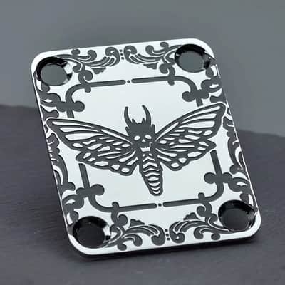 Chrome Butterfly Guitar and Bass Neck Plate image 2