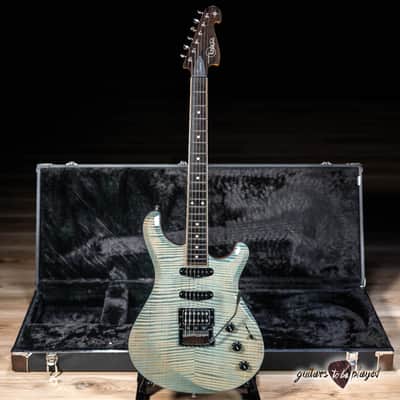 Knaggs Severn T1 Flame Maple Top HSS Trem Ebony Board Bare Knuckle Fralin – Blue image 1
