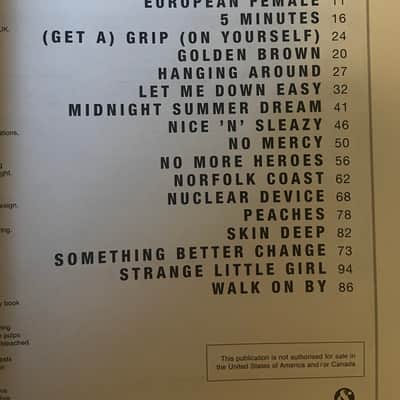 The Stranglers - The Best of The Stranglers - Guitar Tab / Tablature Book image 3