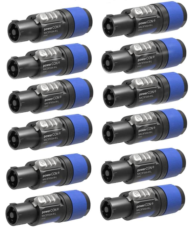 12 NEUTRIK NAC3FXXA-W-L 20A POWERCON (BLUE) Power In Locking Cable Mount image 1