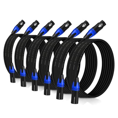 XLR Cables, XLR Microphone Cables 6 ft 6 Packs Balanced XLR Speaker Cable Male to Female 3-Pin for Microphone Audio Mixer Speaker System (6 Pack) image 1