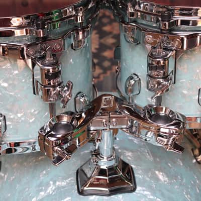 Tama 4pc Starclassic Birch/Walnut Drum Kit Shell Pack Ice Blue Pearl image 5