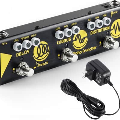 Multi Guitar Effect Pedal Alpha Cruncher with Delay Chorus Distortion Effects with Adapter image 1