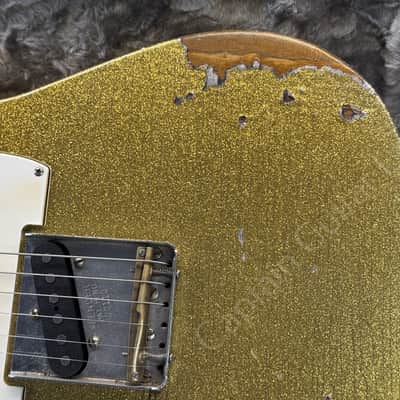 2001 Fender Custom Shop - 51 Nocaster Lefty - Heavy Relic Goldsparkle Refin by Nick Page - ID 5753 image 3